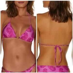VIX PAULA HERMANNY NWOT Piper Triangle Slide Bikini Top Leela Purple Pink Size M